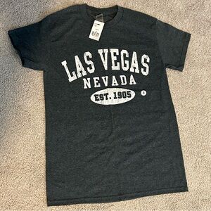 NWT Las Vegas T-Shirt short sleeve Tee Dark Gray Cotton Blend size Small